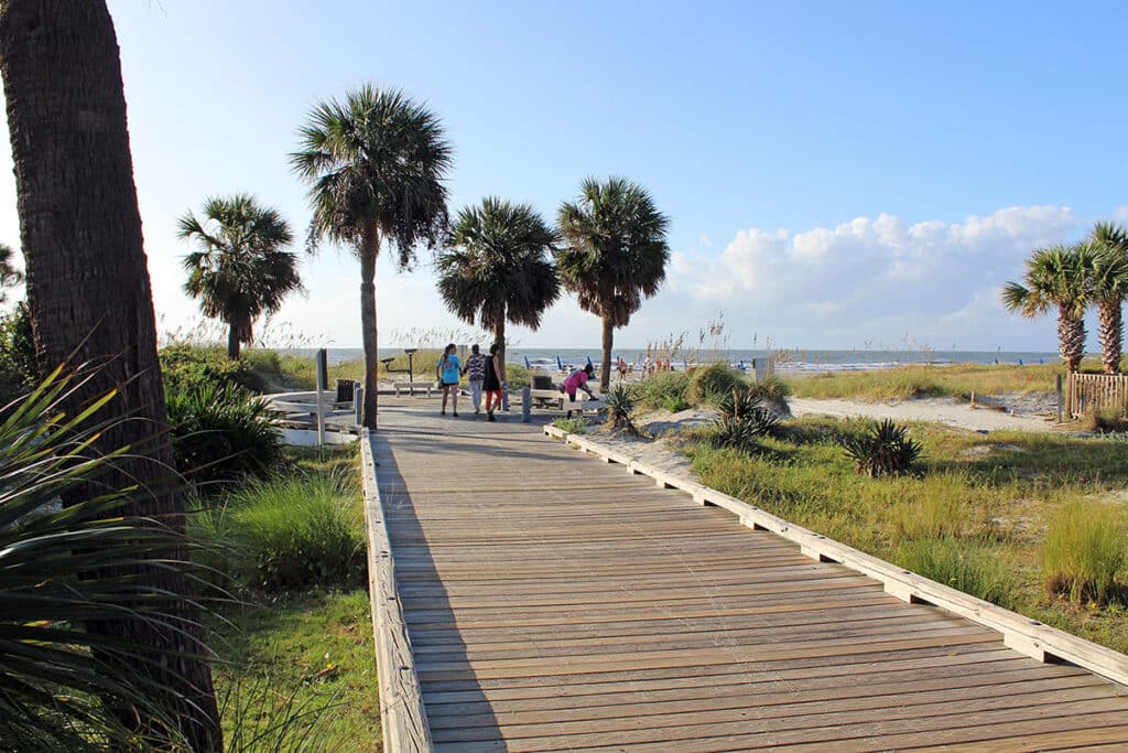 The boardwalk at Coligny Beach in Hilton Head, South Carolina.